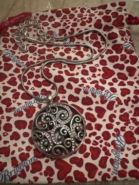 Brighton Silver Filigree Scroll Pendant Necklace